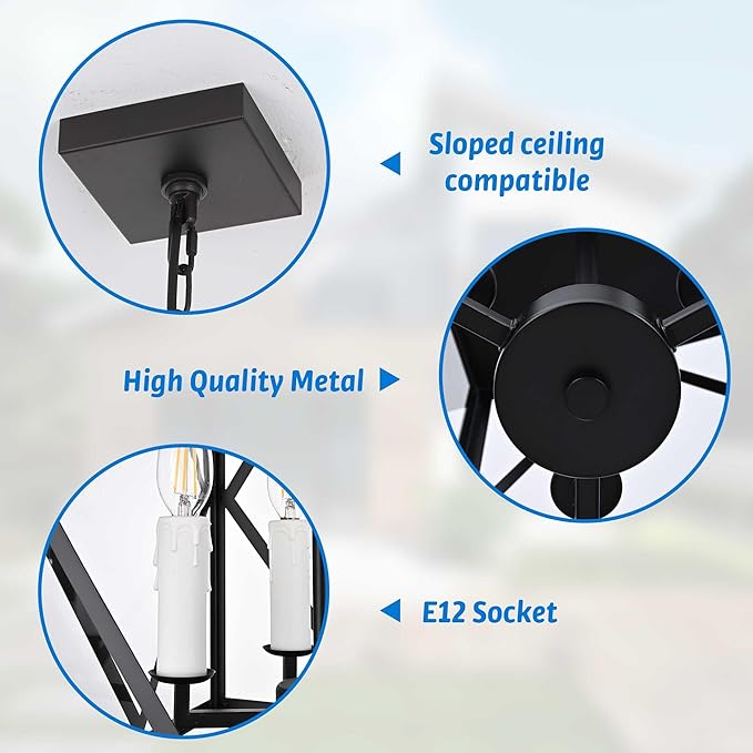 3 Light Outdoor Pendant Lights for Porch, 15.7'' Waterproof Exterior Hanging Porch Lights Ceiling Mount Outdoor Chandelier with Clear Glass for Front Porch Gazebo Patio, White Socket