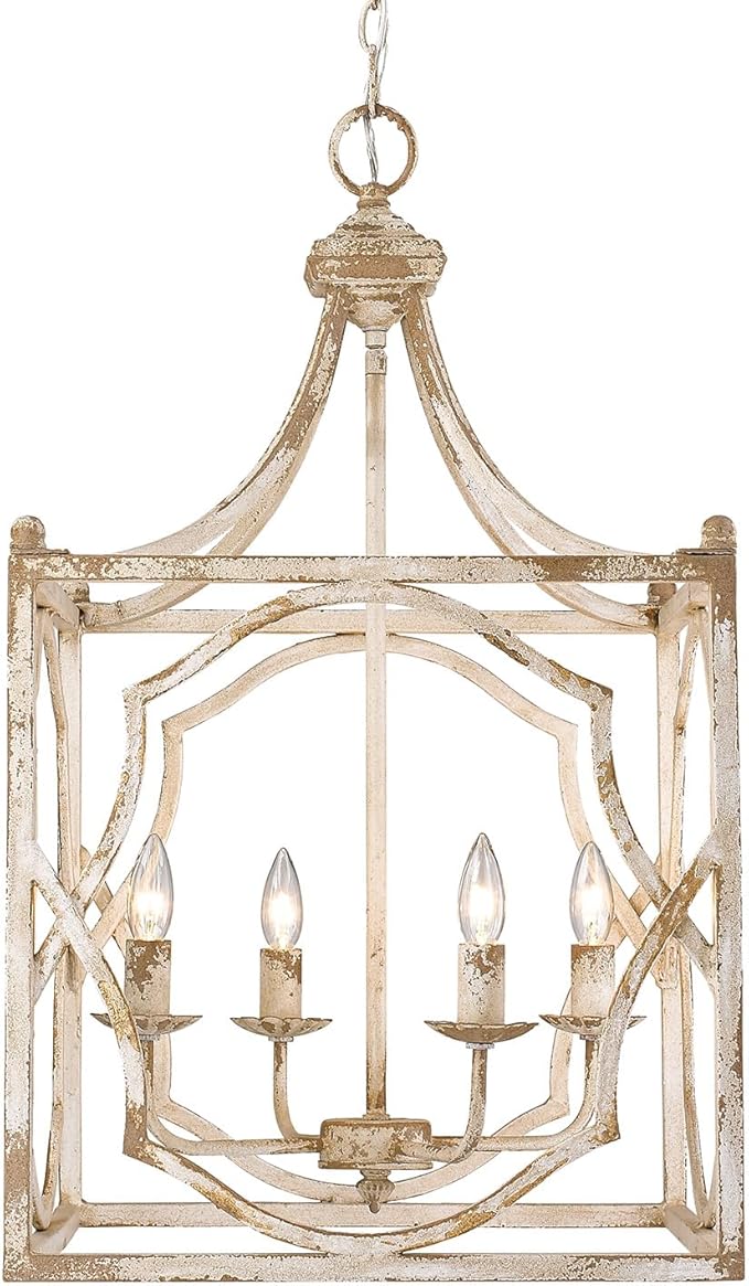 Golden Lighting Laurent 4-Light Pendant in Antique Ivory
