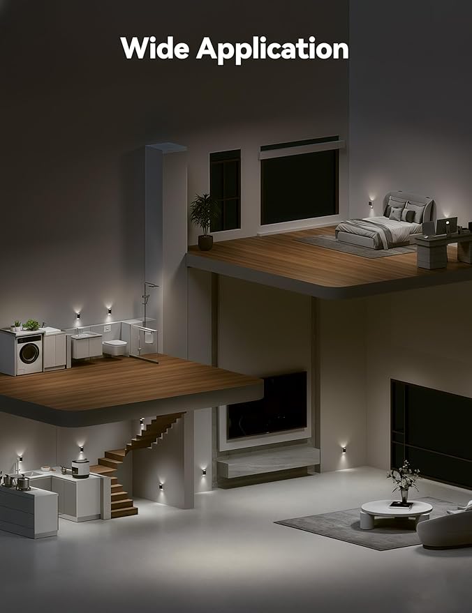 Brightown 2 Pack White Night Lights Plug into Wall, Modern Night Light with Rotating Plug, Dusk to Dawn Sensor, 0-100LM Stepless Dimming Aora Night Light for Hallway Bedroom Bathroom, Pure White