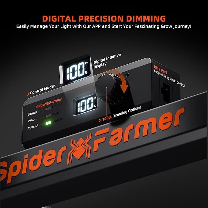 Spider Farmer SE4500 320W LED Grow Lights, Smart App Control, 2X4ft Coverage Full Spectrum Dimmable Bar Style Growing Lamp for Indoor Plants