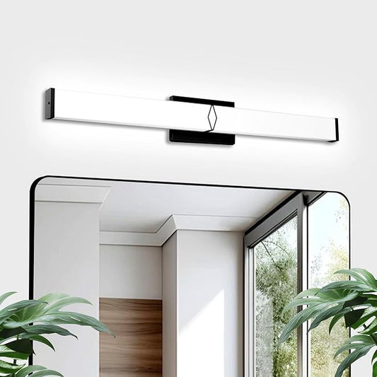 32 Inch Bathroom Vanity Light 3200LM, 5700K Daylight White Modern Bathroom Light Dimmable, AC 120V 36W Matte Black LED Vanity Lighting Fixtures Wall Sconce ETL Certified, 1Pack