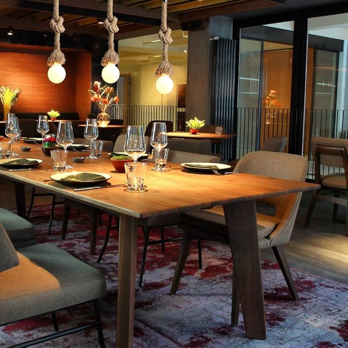 CTKcom 1 Head 1 Meter Vintage Hemp Rope Pendant Light Fixture E26/E27 Base, Vintage Ceiling Light Lamp,Retro Style for Dining Hall Restaurant Bar Lighting,110~130V, (Bulb not Included)