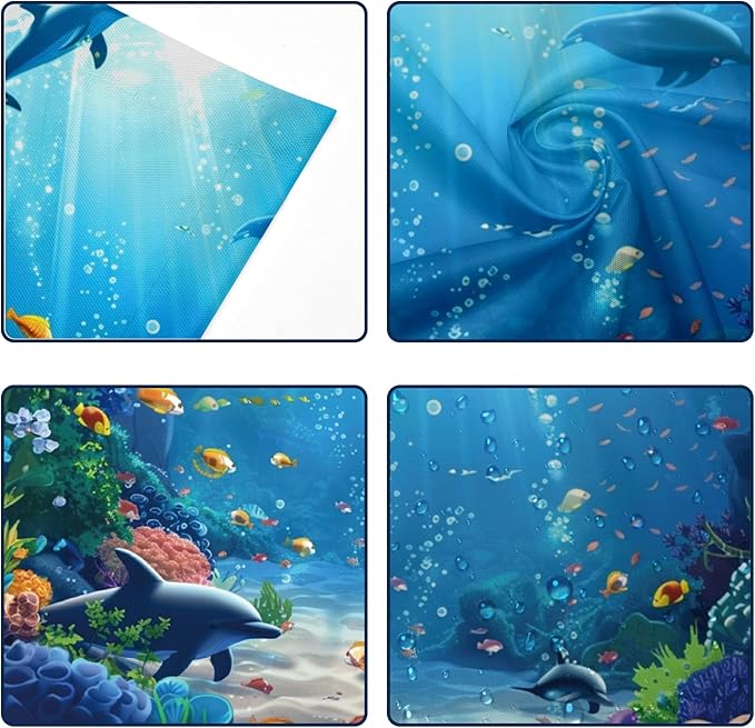 ANGSYLTH 2 x 2 Feet Fluorescent Light Covers - 4 Pcs Covers for Ceiling Lights, Magnetic Light Filters for Classroom, Office, Hospitals, Home (Underwater World)