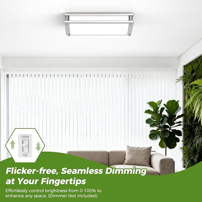 13 Inch Dimmable LED Ceiling Lights for Bedroom, 1-Pack 36W Square Flush Mount Light Fixtures, 3200LM Super Bright 2700K/3000K/4000K/5000K/6500K Adjustable Modern Lamps for Kitchen Bathroom Hallway