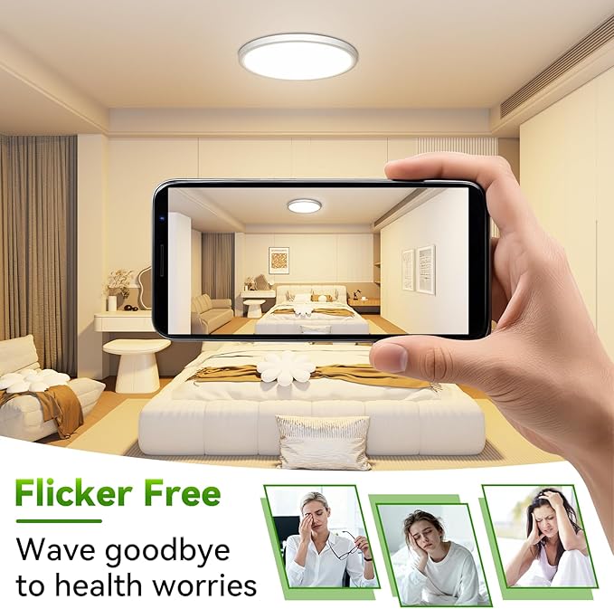 2Pack Led Ceiling Light, 42W 4500LM Ultra-Thin Surface Mount Light Fixtures, 15.8 Inch 3000K/4500K/6000K 3CCT Selectable Flush Mount Ceiling Light for Living Room, Bedroom, Kitchen