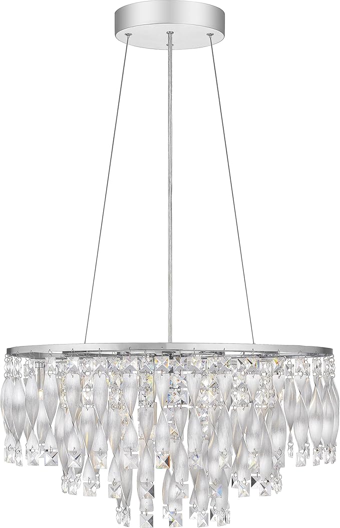 Quoizel PCTK2824C Twinkle Platinum Crystal Pendant Ceiling Light, 6-Light 240 Watts, Polished Chrome