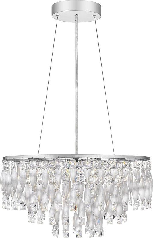 Quoizel PCTK2824C Twinkle Platinum Crystal Pendant Ceiling Light, 6-Light 240 Watts, Polished Chrome