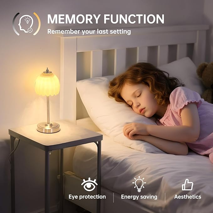 Shenmoyl Tulip Table Lamp with 5200mAh Battery & Touch Control, Cordless Small Table Lamp with 3 Colors, Dimmable Rechargeable Table Lamps for Living Room, Bedroom, Desk, Bedside (Creamy Yellow Tulip)