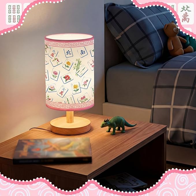 Glooglitter Mahjong Table Lamp 3 Colors Dimmable Lights 9.72 x 5.12 Inch Mahjong Night Light Bedside Bedroom Lamps for Desk Living Room Bedroom Decor Birthday Gifts