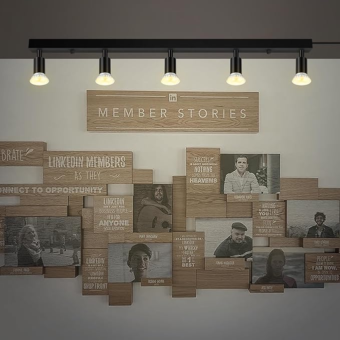 Plug-in Track Lighting, LED Track Lighting Fixtures Ceiling Kit, 30" Black Plug in Wall Light with 14.8ft Cord, 5-Light Ceiling Spotlight,Rotatable Kitchen Light Head for Bedroom Hallway(GU10,NO Bulb)