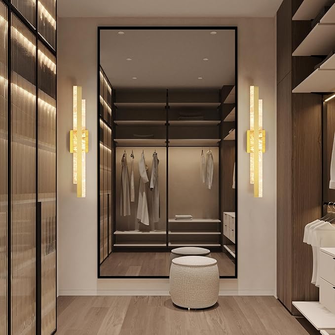 Modern Bathroom Vanity Light: Brushed Gold 27 inch 28W Dimmable LED Bath Bar Light Fixtures Over Mirror - Wall Sconce Picture Lights for Paintings Cabinets Bedroom 3000k