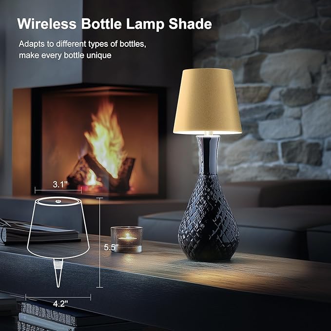 Wireless Bottle Lamp, 2025 New 3 Color Rechargeable Wine Bottle Lights for Bars Restaurants (Dark Green, 1PC)