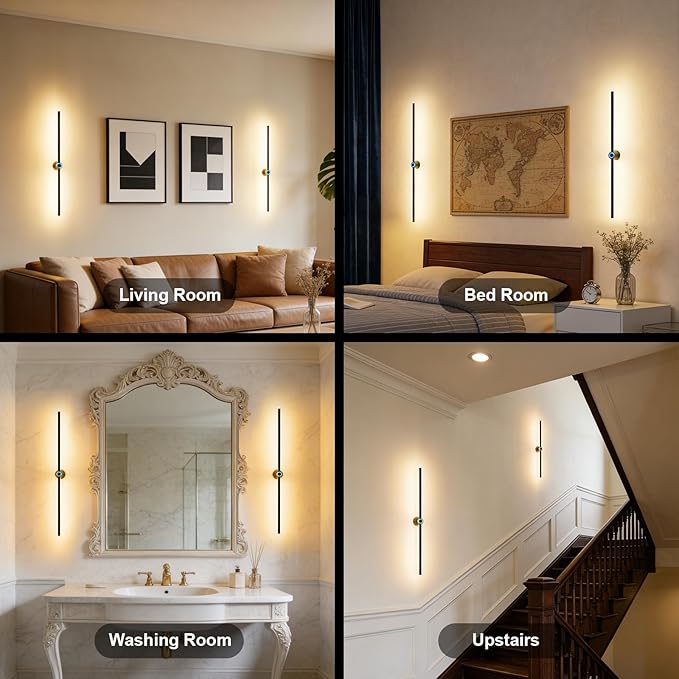 Battery Operated Wall Sconces Set of two, Rechargeable Wall Lights with 4 Pack Replaceable Batteries, 16 Million DIY Colors Wireless Wall Lamps with Remote Control for Bedroom Living Room Decor