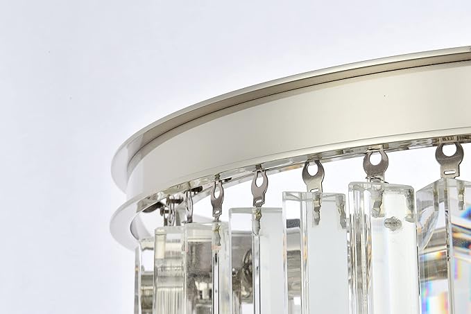 Elegant Lighting Sydney Collection 1201D20PN/RC 6-Light Pendant Lamp with Royal Cut Crystals, Polished Nickel Finish