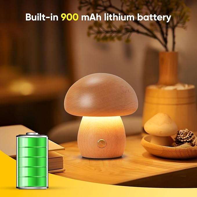 LONRISWAY Portable Cordless Rechargeable Battery Operated Lamp,Stepless Dimming, Small Table Lamp Portable Night Light, Dimmable Touch Control Warm LED Light for Bedroom, Nursery, Patio Decor