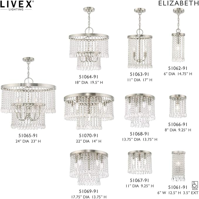 Livex Lighting 1 Lt Brushed Nickel Ceiling Mount
