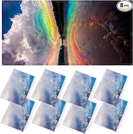 ANGSYLTH 8 Pcs Fluorescent Light Covers - 4 x 2 Feet Covers for Ceiling Lights, Magnetic Light Filters for Classroom, Office, Hospitals, Home (Sunset)