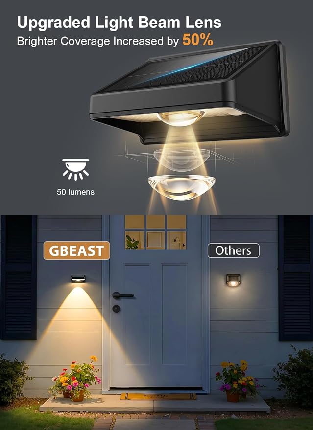 Solar Fence Lights Outdoor, 3000/4500/6000K 3 Mode 12Pack Fence Lights Solar Powered Ultra-Bright LED Lens IP65 Waterproof Solar Patio Lights for Outside,Deck/Flood/Backyard/Yard /Step/Railings/Wall