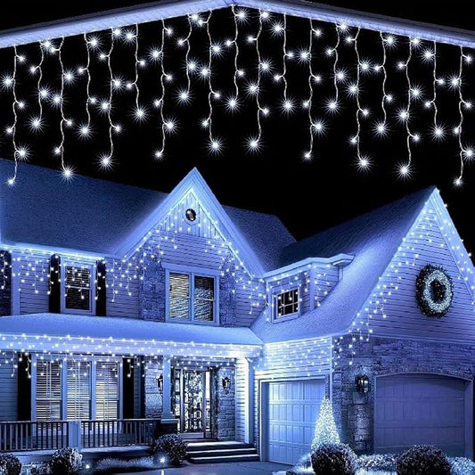 Lainin 3.5M/11ft 96 LED White Linkable Fairy Curtain String Light with 8 Modes Functional Controller for Indoor/Outdoor/Patio/Wedding/Valentines Day/Christmas Party Decor