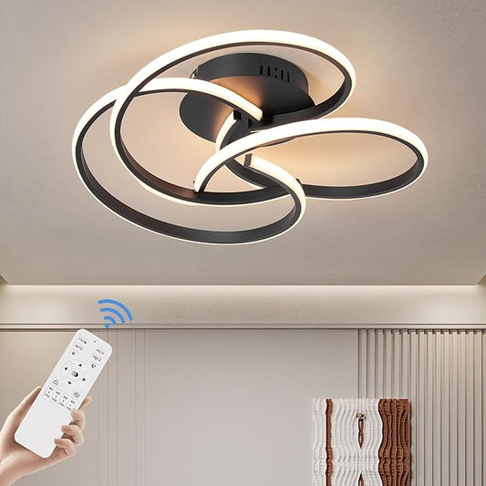 CANEOE Modern Led Ceiling Light, 42W Dimmable Close to Ceiling Light Fixture with Remote Control, Flush Mount Led Ceiling Lamp for Bedroom Living Dining Room Kitchen