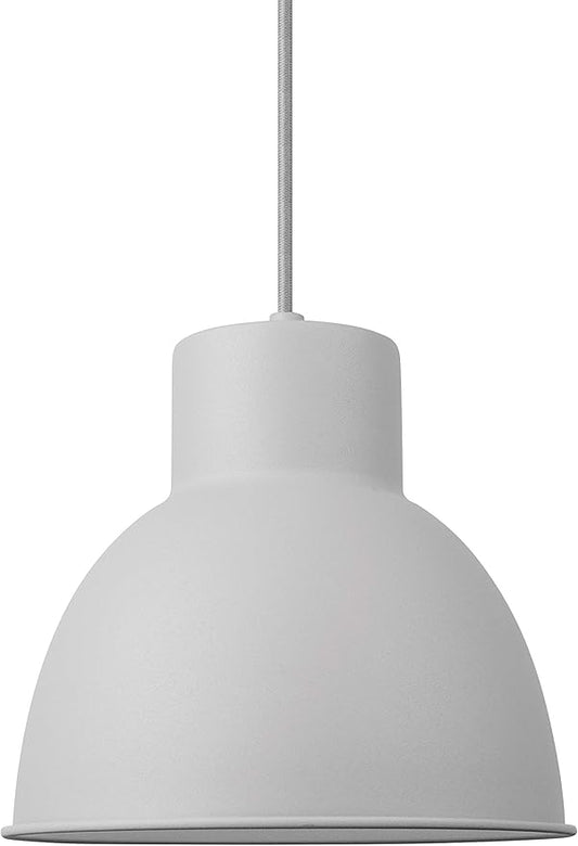 GLOBE Electric 61002 1-Light Pendant, Matte Gray, Gray Designer Fabric Cord