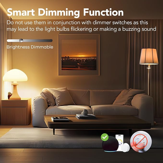 OREiN Smart Edison Light Bulbs with Smart Button, WiFi ST19(58) Vintage Light Bulbs E26 Base, 800lm Dimmable 2700K-6500K Tunable White, Smart Filament Bulb That Work with Alexa, 60W Equivalent, 4Pack