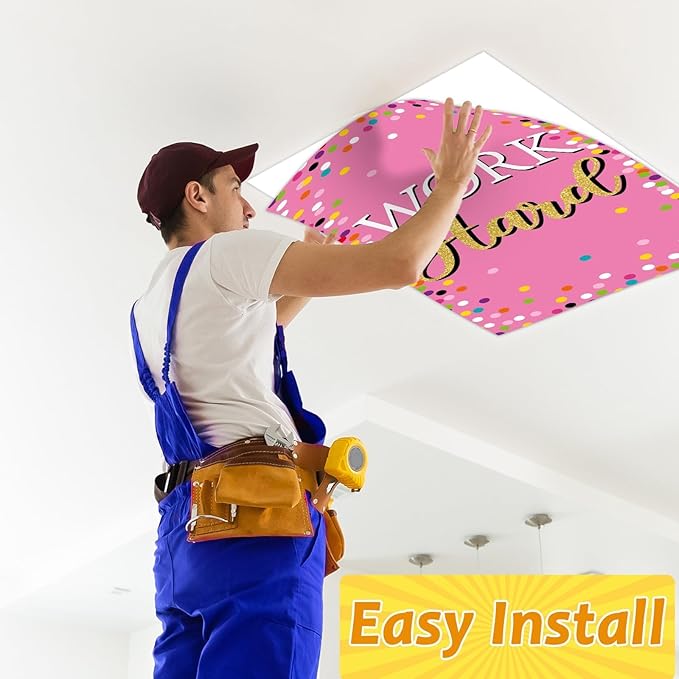 8 Pcs Fluorescent Light Covers with 80 Magnets Decorative for Classroom Ceiling Lights 4 x 2 Feet Magnetic Light Cover Filter Easy Install for Office Hospital Home Ceiling Supplies (Colorful Confetti)
