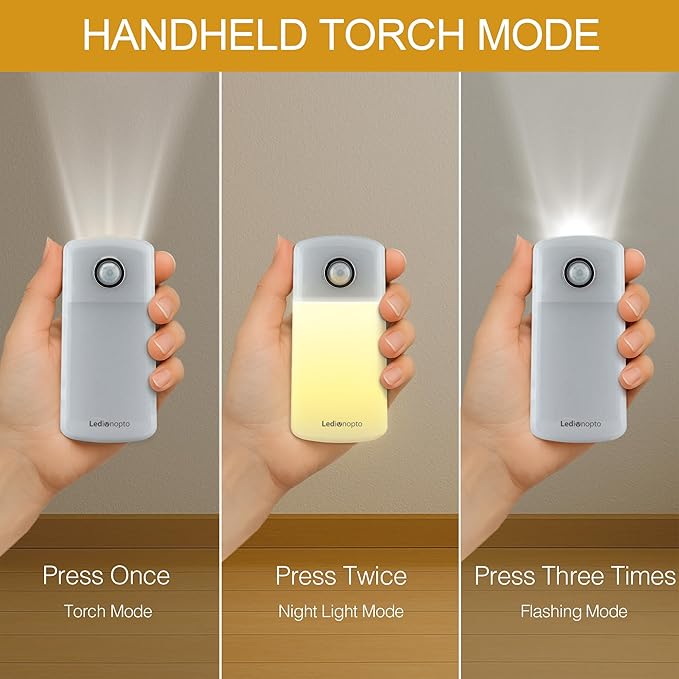 Night Light Plug into Wall with Motion Sensor, Auto On/Off, Portable with 3 Adjustable Modes, Nightlight for Kids, Nursery, Bedroom, Bathroom and Hallway (2 Pack)