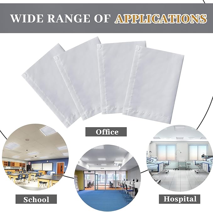 VIHOSE 4 Pcs 2 x 2 Feet Fluorescent Light Covers for Ceiling Lights Classroom Magnetic Light Filters for Reducing Harsh Glare Flicker for Office Classroom Home Drop Ceiling(Solid Style)