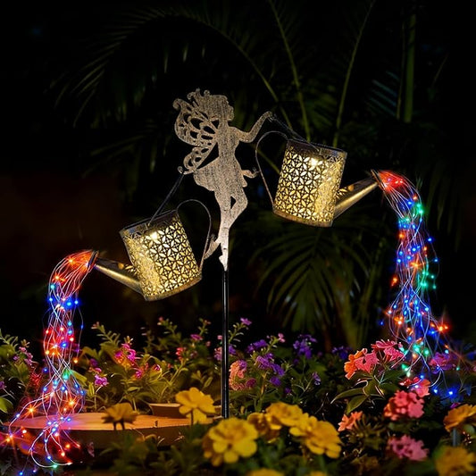 SRNPMIU Solar Watering Can Light - Solar Yard Decorations Outdoor,Garden Decor Lights for Yard,IP65 Waterproof Hanging Lantern Lights,Outside Garden Flower Bed Decor Light for Moms Birthday 2PCS