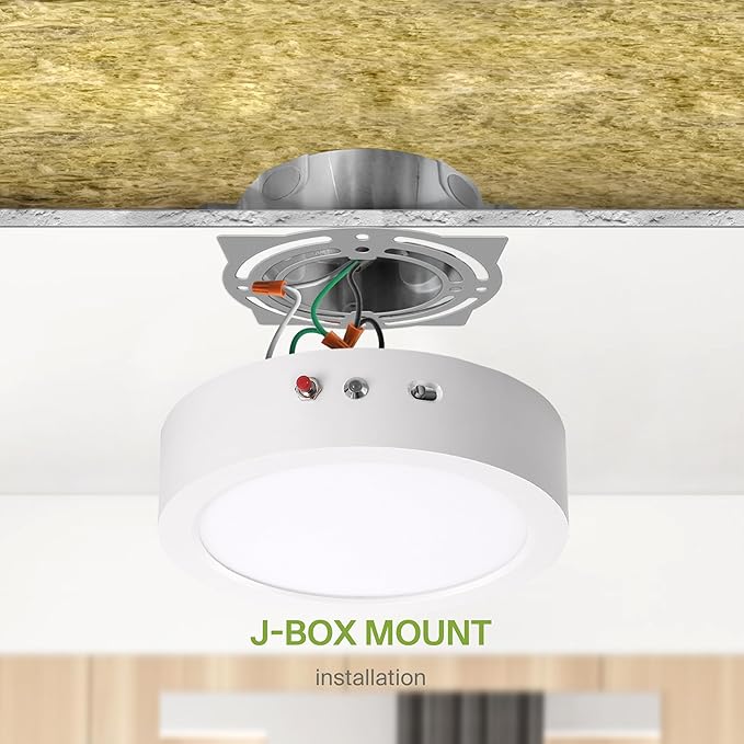 ASD LED 9" Round Flush Mount Ceiling Light Fixture, Low Profile Surface Lighting | 5CCT, Dimmable, Battery Backup, ETL Listed | 18W 1600LM 2700-6000K 120V | Kitchen, Hallway Lamp | White, 12 Pack