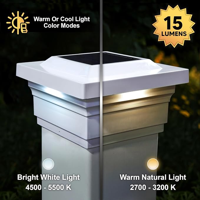 Classy Caps Regal Solar Post Cap (White, 5"x5")