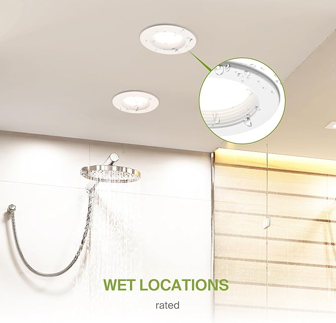ASD 12 Pack Retrofit LED Recessed Lighting 6 Inch - 12W 2700K-5000K 1078LM Can Lights for Ceiling 6 Inch, Dimmable Recessed Lights, Baffle Trim Wet Rated Wafer Lights, ETL, Energy Star