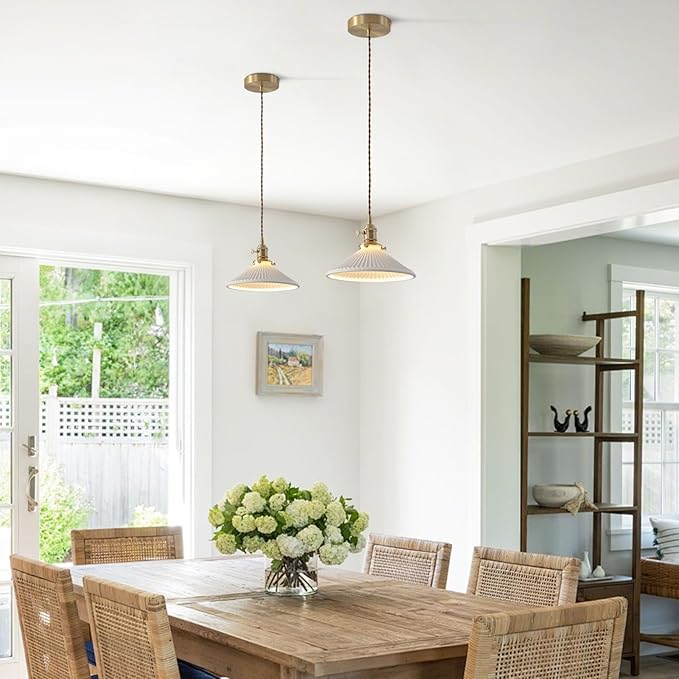 White and Gold Pendant Light Modern Nordic Hanging Ceiling Light Fixture Vintage Adjustable Single Brushed Brass Opal Glass Pendant Lights Kitchen Island Lamp Ceramic Chandelier MPL16D