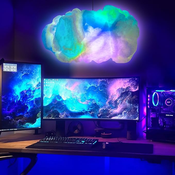 Cloud LED Lights for Bedroom - Aesthetic Mood Light, Music Sync App Control Wall Light, 3D Ceiling Lamp Color Changing Strip Lights, Cool Stuff for Kids Room Decor, Cool lights for Room Decorations