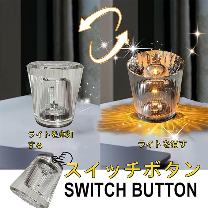 Crystal Diamond Table Lamp USB Charging Touch Lamp K9 Crystal Table Lamp with 3 Color, Diamond Lamp for Nightstand Bedroom Livng Room Decor Christmas Gifts Style D,3 Color