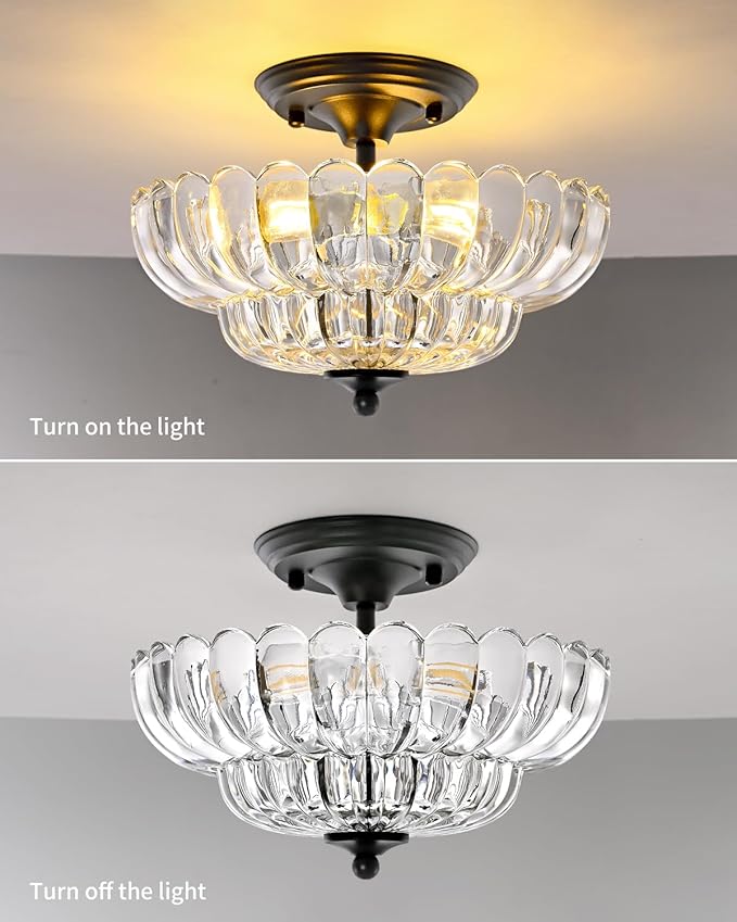 Modern Glass Ceiling Lights, Suitable for Kitchens, Living Rooms, bedrooms, bathrooms, and hallways.