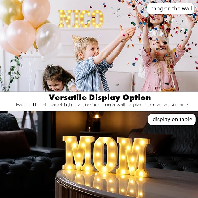 DyingSwan Small Led Marquee Letters, Light Up Letters, 8.58 Inch Led Letter Lights, Battery Powered Lighted Sign for Table, Party, Birthday, Christmas Decor (Letter O)