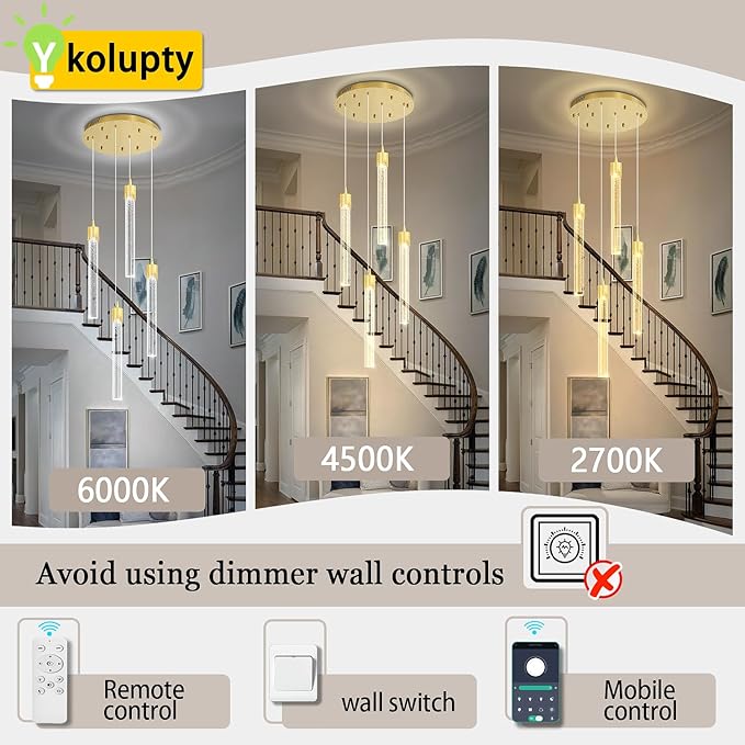 ykolupty 4-Light Pendant Lights Kitchen Island Mini Chandelier,Modern Gold Pendant Light with Remote Control,Teardrop Hanging Light Fixture for Dining Room Hallway