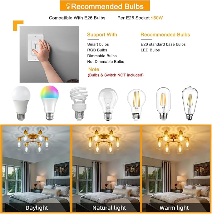 YYT Gold Ceiling Light Fixture Mid-Century Kitchen Ceiling Light Fixtures Modern Gold Semi Flush Mount Light 6-Light Fixtures for Dining Room Brass Cieling Lights with Glass Shade