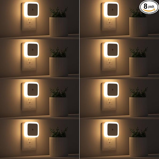 Sujeet Night Light, Night Lights Plug into Wall 8-Pack, Nightlight Plug in Night Light, Dusk to Dawn Night Lamp Led (Warm White)