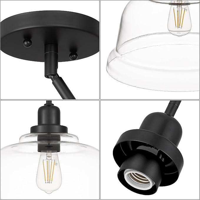 Tawson Aura 1-Light Pendant Ceiling Light Fixture with Clear Glass Shade Dark Bronze for Kitchen Island, Hallway, Entryway, Passway, Dining Room, Bedroom, Balcony Living Room