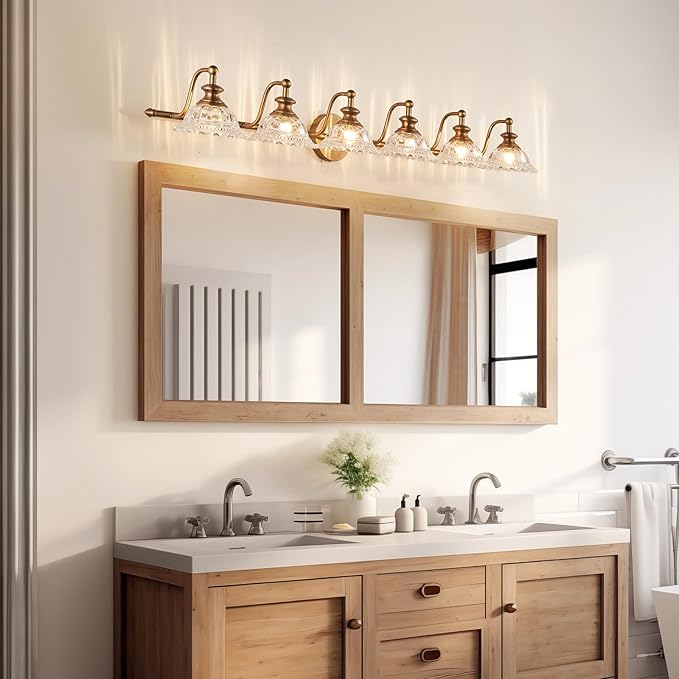 XIEDUN 45" Bathroom Light 6 Light Vanity Light Fixtures (Exclude G9 Bulb) Vanity Lights for Bathroom