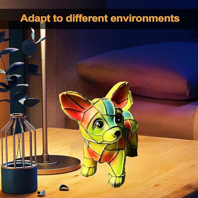Chihuahua Lamps -Dogs Series Art Night Light, Retro Stained Resin Night Light, USB Cute Pet Dog LED Desk Lamp,Vintage Home Decor, Fun Gift for Dog Lover(Chihuahua)
