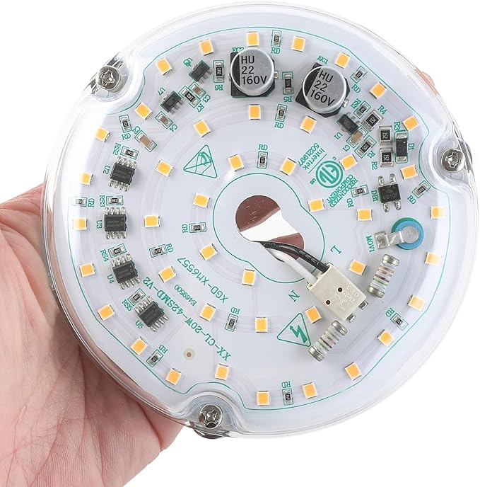 4'' 20W LED Ceiling Fan Light Retrofit Kit, Ceiling Light Replacement, LED Flush Mount Ceiling Light, Warm White 3000K 2400LM, 120V, ETL Listed CRI90 (Warm White 3000K)