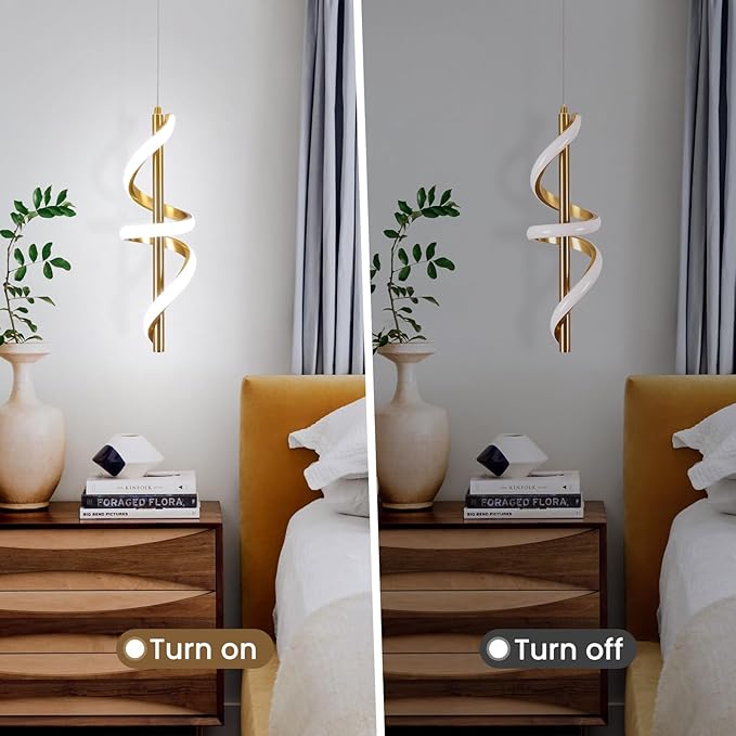 CANEOE Gold Pendant Light Fixtures, Adjustable Modern Pendant Lights Kitchen Island Small Pendant Lighting for Kitchen Island Dining Room Living Room Bedroom Hanging Light Fixtures,1 Pack (Gold,6000K)