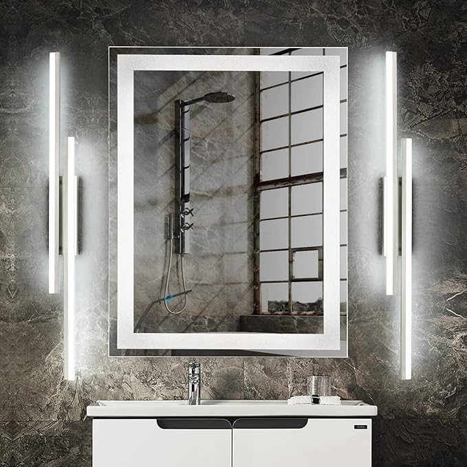 PRESDE 48" LED Bathroom Vanity Light, Modern Brushed Nickel Wall Bar Fixture Over Mirror 3CCT