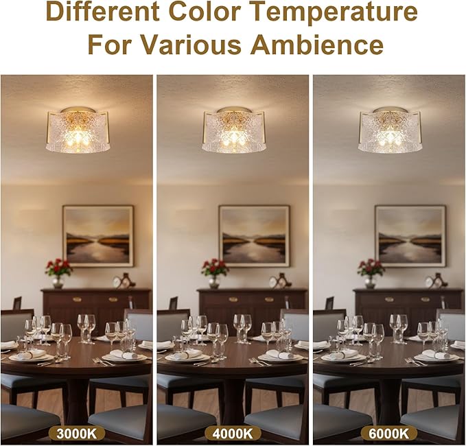 Bektas Semi Flush Mount Ceiling Light, Hallway Light Fixture,Entryway Light,Modern Bedroom Lampe,Metal Light Fixtures,Lighting Fixture Flush Mount for Kitchen Bathroom Dining Room (Gold, 3-Light)