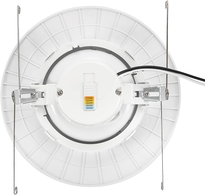 Maxxima 5 in. and 6 in. Rotatable LED Retrofit Downlight Gimbal, 1100 Lumens, 11 Watts, 5 CCT 2700K/3000K/3500K/4000K/5000K, Dimmable, Plastic White Trim