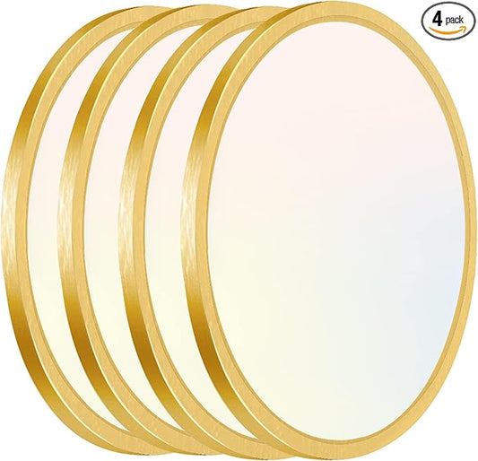 Hlite 4pack 12 inch Flush Mount LED Ceiling Light Fixture,24W 2400LM Super Slim Light Fixtures Ceiling Mount 3000K/4000K/5000K 3CCT Selectable,Light Fixtures for Kitchen,Bedroom (Gold)